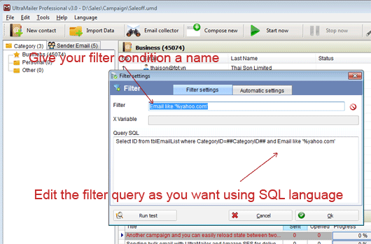 Edit the filter condition for my campaign